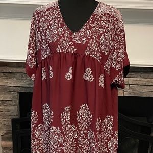 Like new Adorable burgundy White Birch Large Boho Top